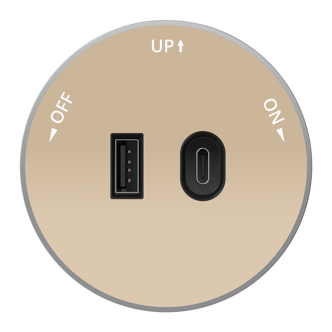MULTITRACK Розетка 2хUSB (тип А+С) 18 Вт, 5 В/3 А ПЕСОЧНЫЙ
