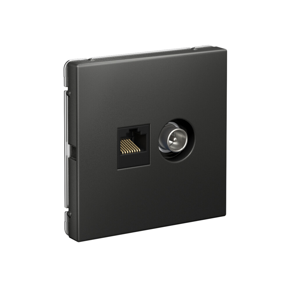 ARTGALLERY РОЗЕТКА двойная ТВ + компьютерная RJ45, кат. 5Е, БАЗАЛЬТ