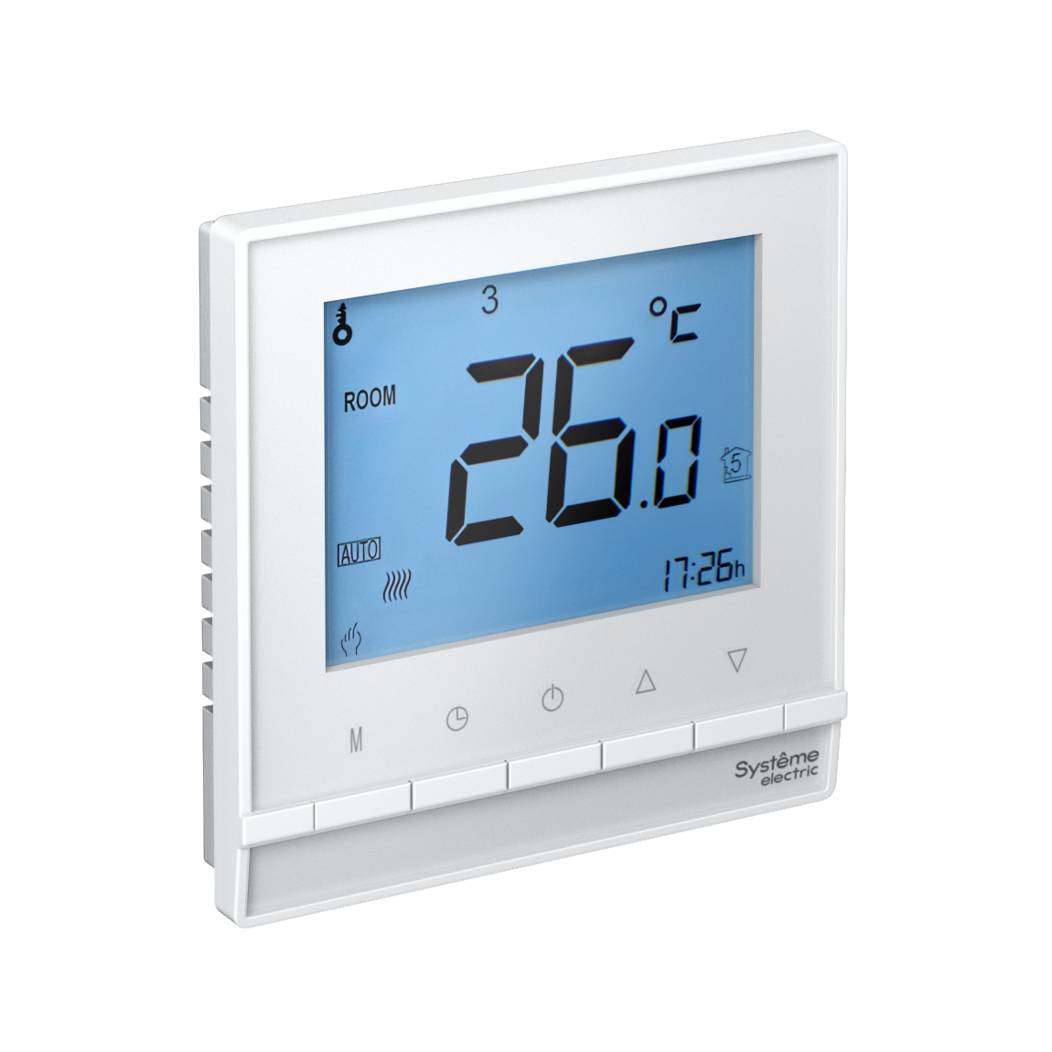 ATLASDESIGN ТЕРМОСТАТ электронный, программируемый, для теплого пола с датчиком, 16A, в сборе, БЕЛЫЙ