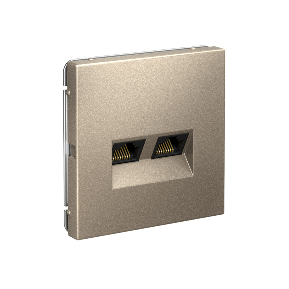 ARTGALLERY РОЗЕТКА двойная компьютерная RJ45+RJ45, кат.6А, механизм, ШАМПАНЬ