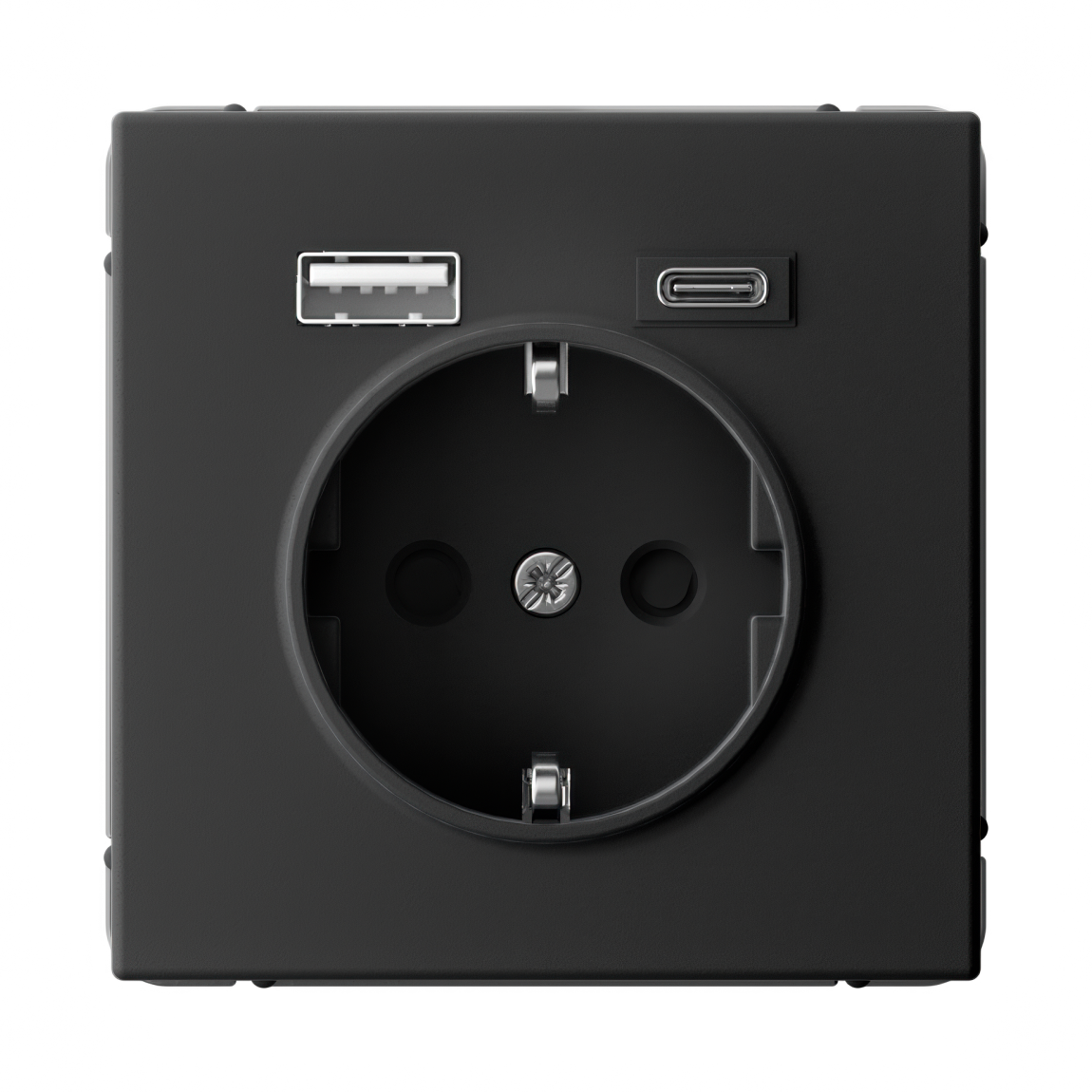 ARTGALLERY РОЗЕТКА 16А с 2 USB A+C, 5В/2,4А/3,0А, 2х5В/1,5А, механизм, КАРБОН