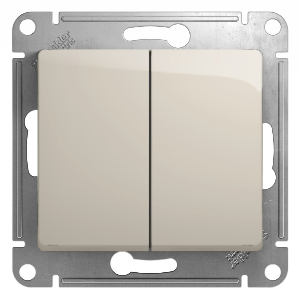 GLOSSA 2-клавишный ВЫКЛЮЧАТЕЛЬ, сх.5, 10AX, механизм, МОЛОЧНЫЙ