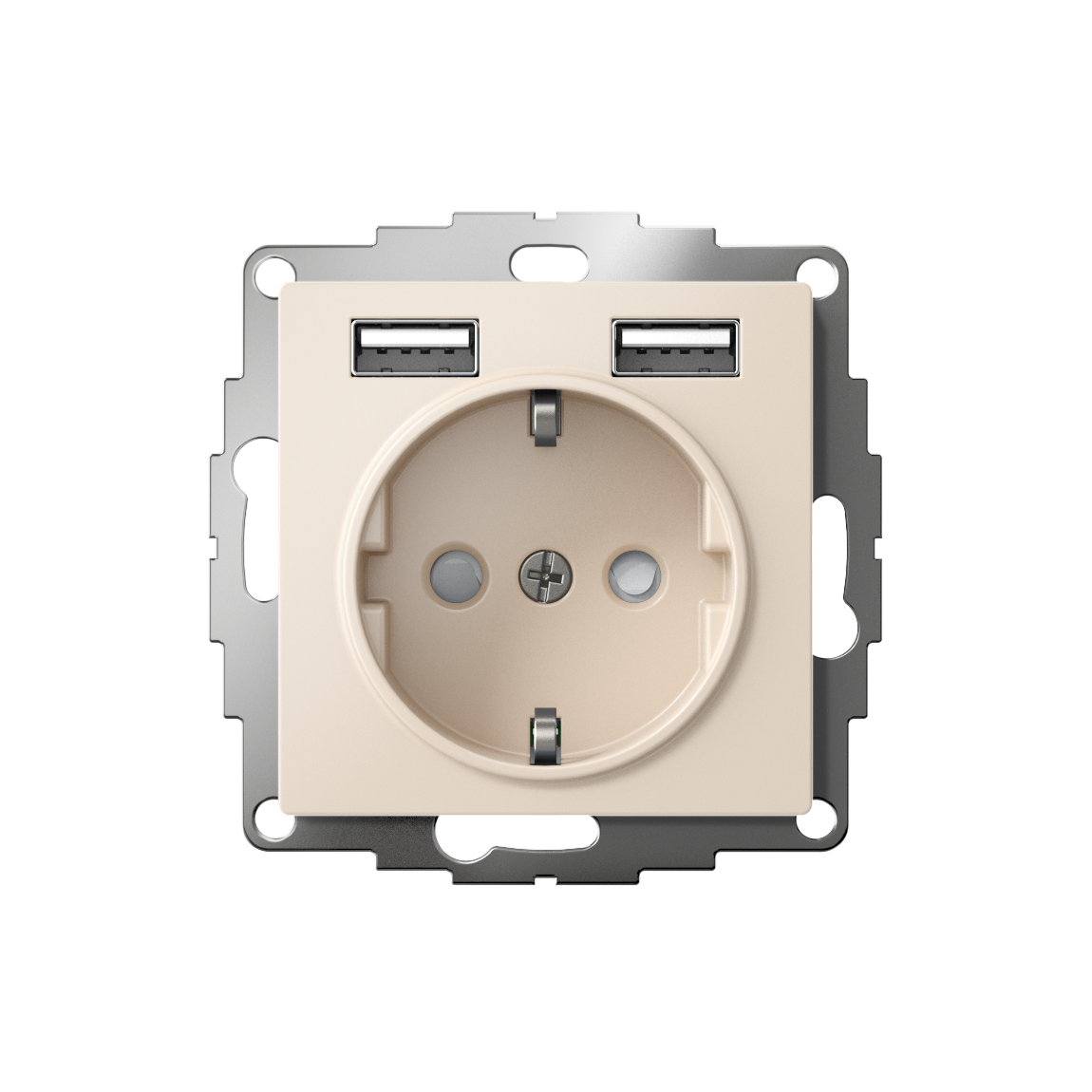 ATLASDESIGN РОЗЕТКА 16А c 2 USB A+A, 5В/2,4А, 2х5В/1,2А, механизм, БЕЖЕВЫЙ