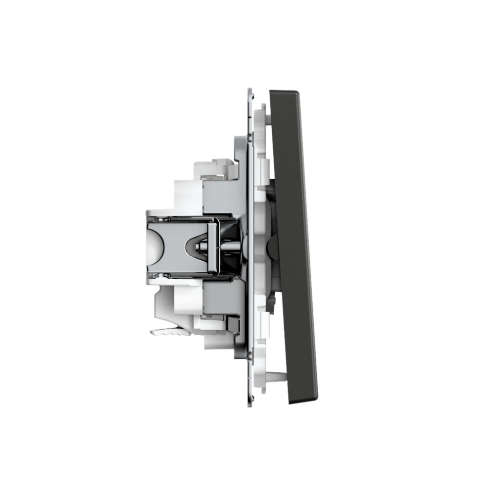 ARTGALLERY 2-клавишный ВЫКЛЮЧАТЕЛЬ, 10АХ, механизм, быстрозажим. клем., БАЗАЛЬТ