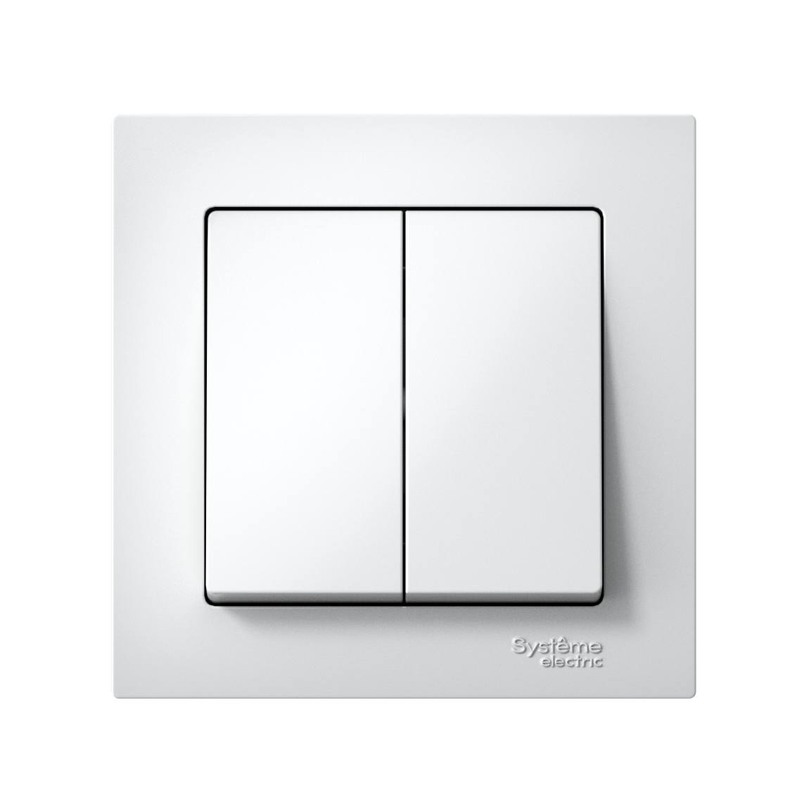 ATLASDESIGN 2-клавишный ВЫКЛЮЧАТЕЛЬ, сх.5, 10АХ, в сборе, БЕЛЫЙ