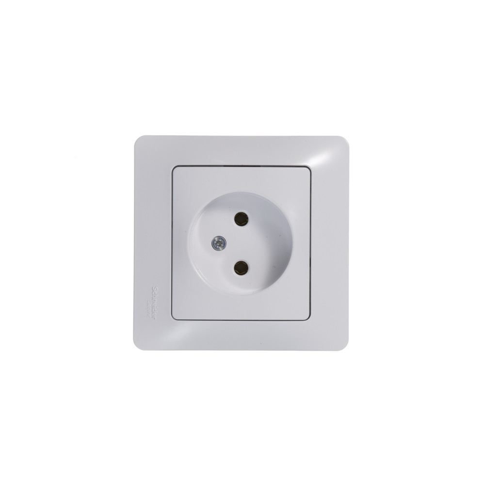 GLOSSA РОЗЕТКА без заземления без шторок, 16А, механизм, БЕЛЫЙ