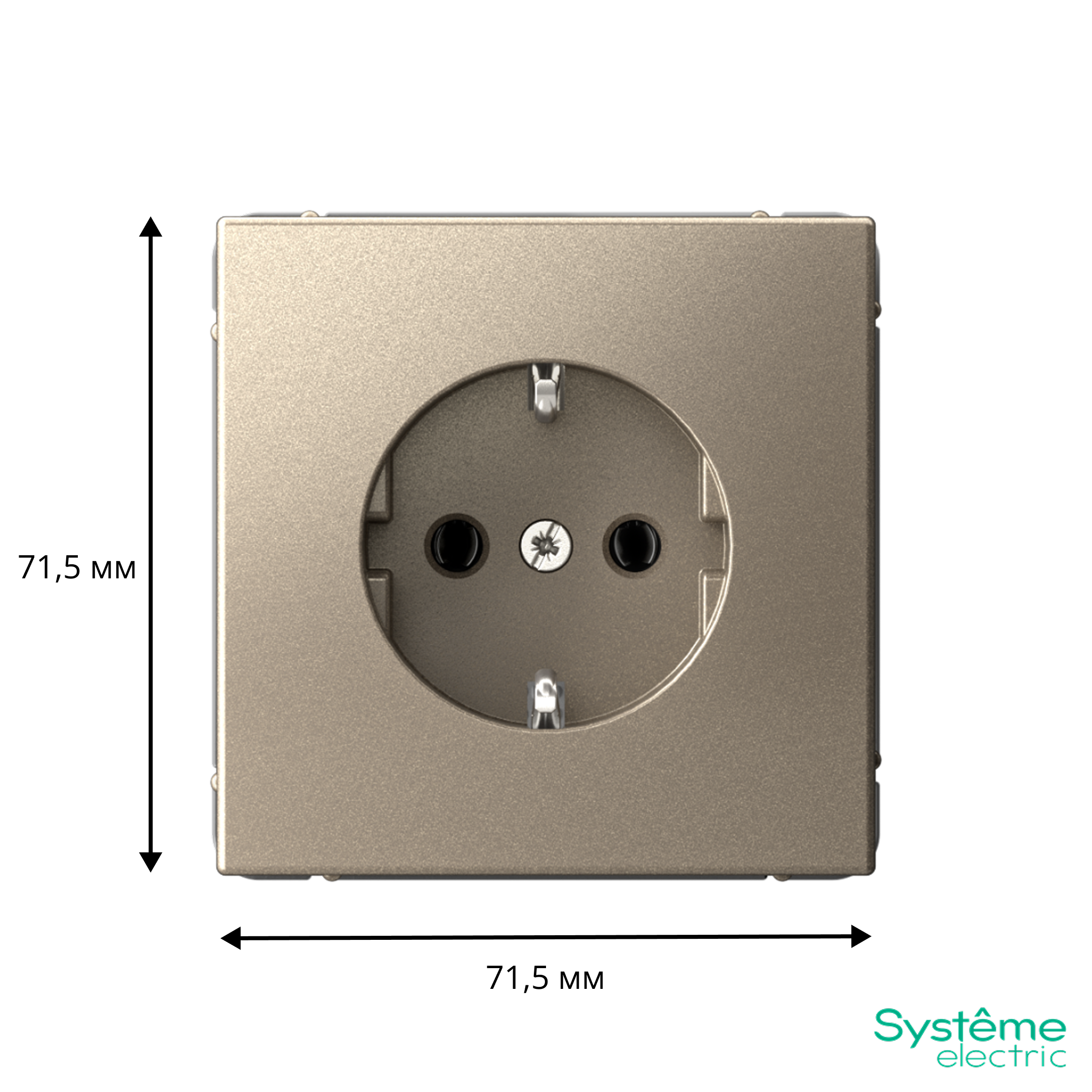 ARTGALLERY РОЗЕТКА с заземлением, 16А, механизм, быстрозажим. клем., ШАМПАНЬ