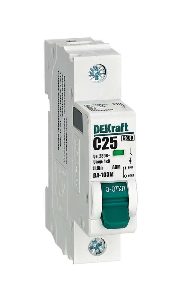 Автоматический выключатель ВА-103М 1P 25А C 6кА без теплозащиты