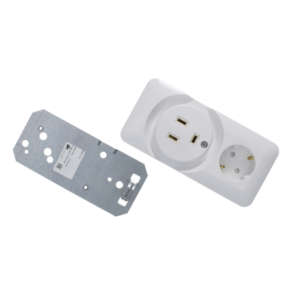 BLANCA О/У РОЗЕТКА комб: ДЛЯ ЭЛЕКТРОПЛИТЫ 32А+силовая, 16А, 250В, БЕЛЫЙ, опт.уп.