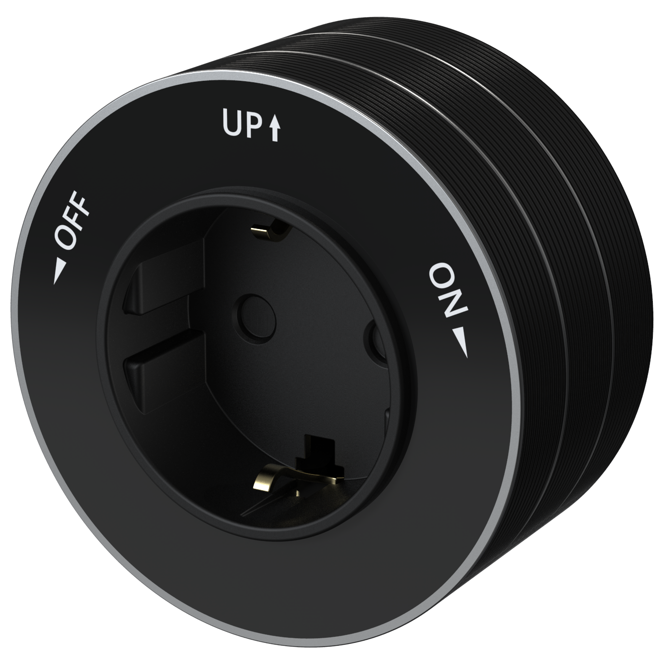 MULTITRACK Розетка 2К+З круглая 16 А/250 В АНТРАЦИТ