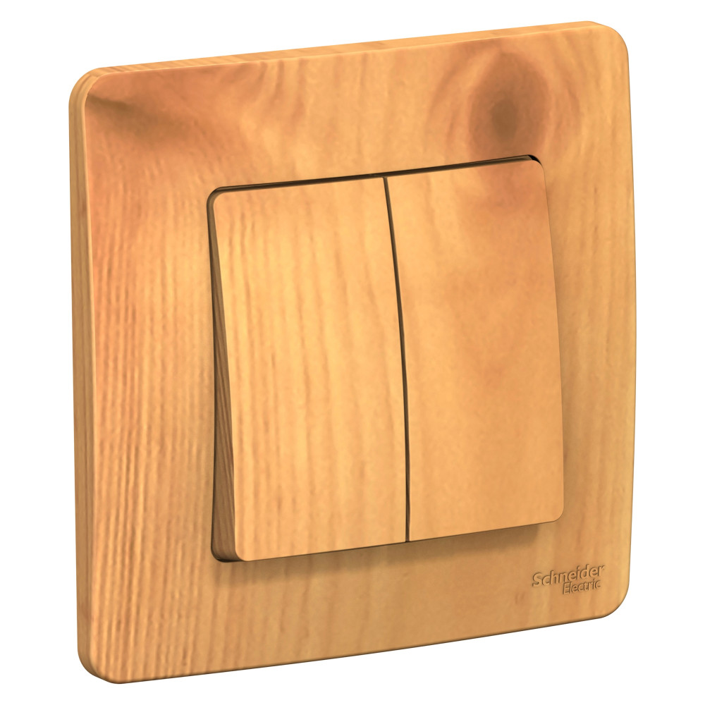 BLANCA С/У 2-клавишный ВЫКЛЮЧАТЕЛЬ (сх.5), 10А, 250В, ЯСЕНЬ