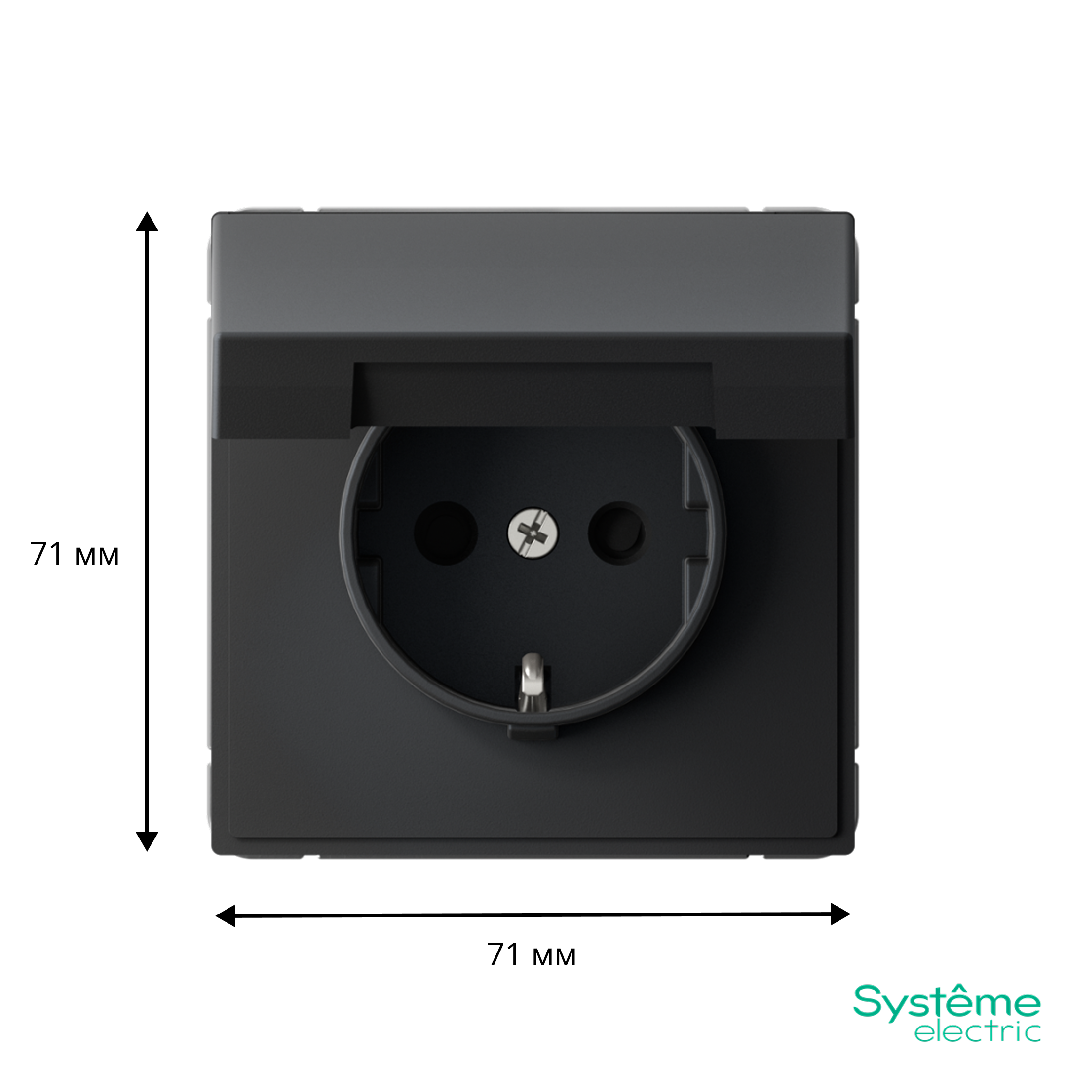 ARTGALLERY РОЗЕТКА с заземл. со шторк. с крышк., 16А, IP20,  механизм, быстрозажим. клем., КАРБОН