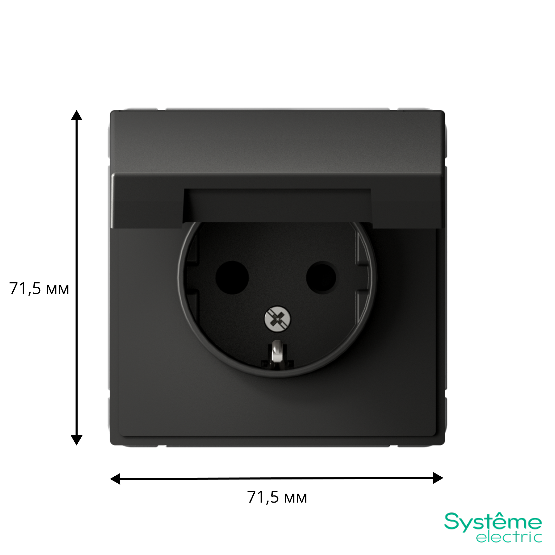 ARTGALLERY РОЗЕТКА с заземл. со шторк. с крышкой, 16А, IP20, механизм, БАЗАЛЬТ