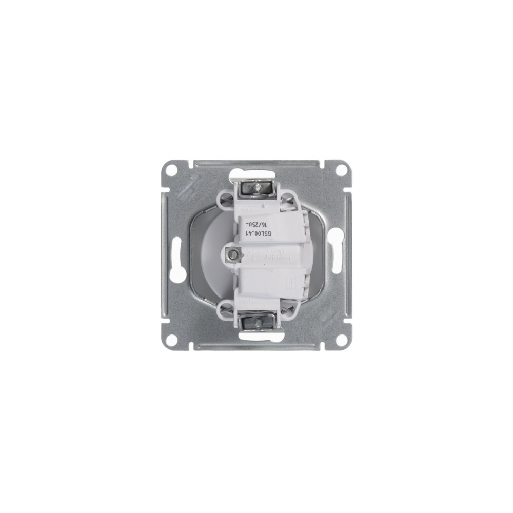 GLOSSA РОЗЕТКА без заземления без шторок, 16А, механизм, БЕЛЫЙ