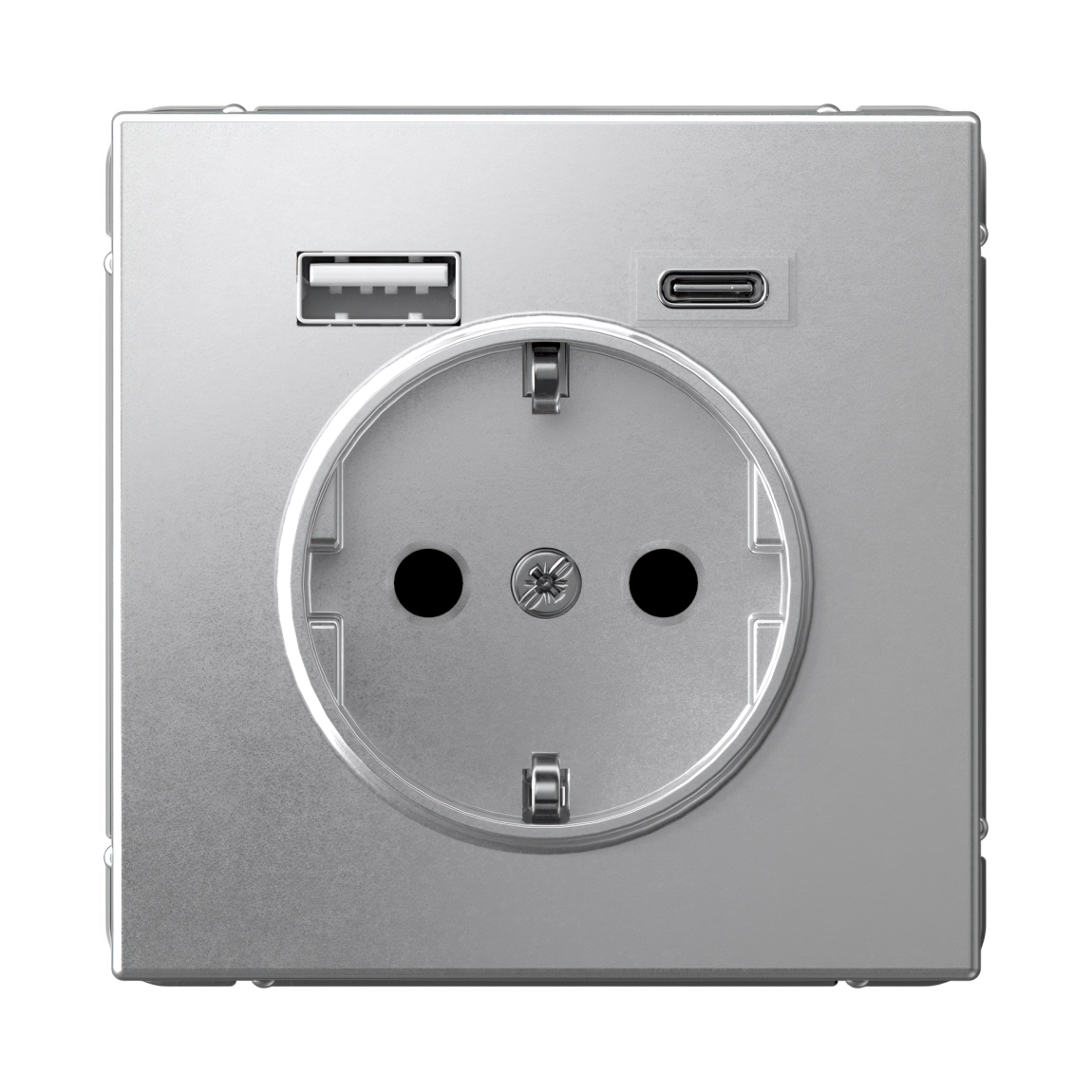 ARTGALLERY РОЗЕТКА 16А с 2 USB A+C, 5В/2,4А/3,0А, 2х5В/1,5А, механизм, АЛЮМИНИЙ