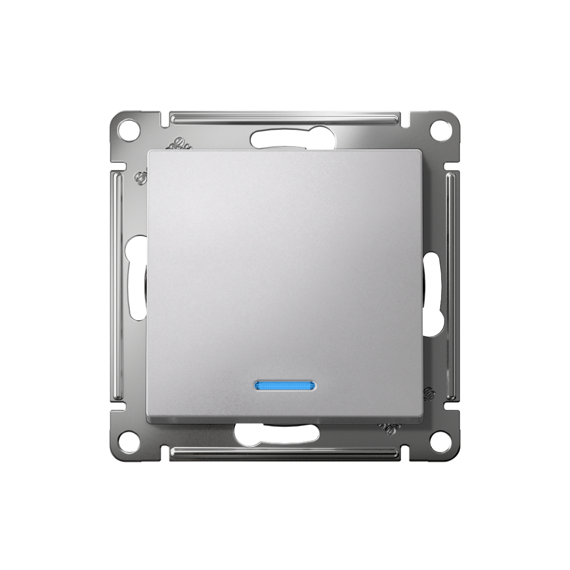 ATLASDESIGN 1-клавишный ВЫКЛЮЧАТЕЛЬ с подсветкой, сх.1а, 10АХ, механизм, АЛЮМИНИЙ