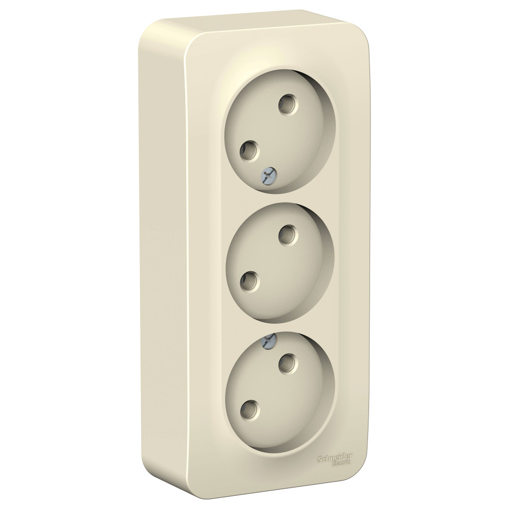 BLANCA О/У РОЗЕТКА 3-ая без заземления без шторок, ИЗОЛ.ПЛ., 16А, 250В, МОЛОЧНЫЙ