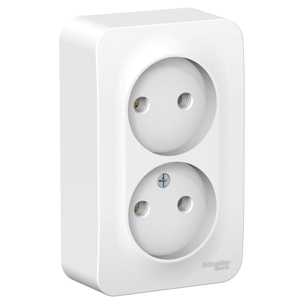 Розетка Schneider Electric BLANCA 2х-мест. О/У 16А/250В БЕЛЫЙ