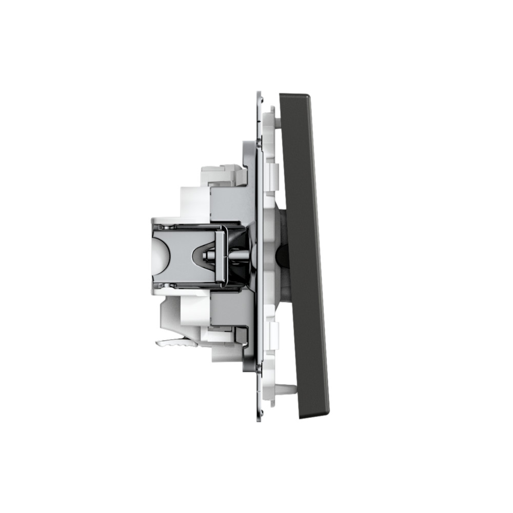 ARTGALLERY 1-клавишный ВЫКЛЮЧАТЕЛЬ, 10АХ, механизм, быстрозажим. клем., БАЗАЛЬТ