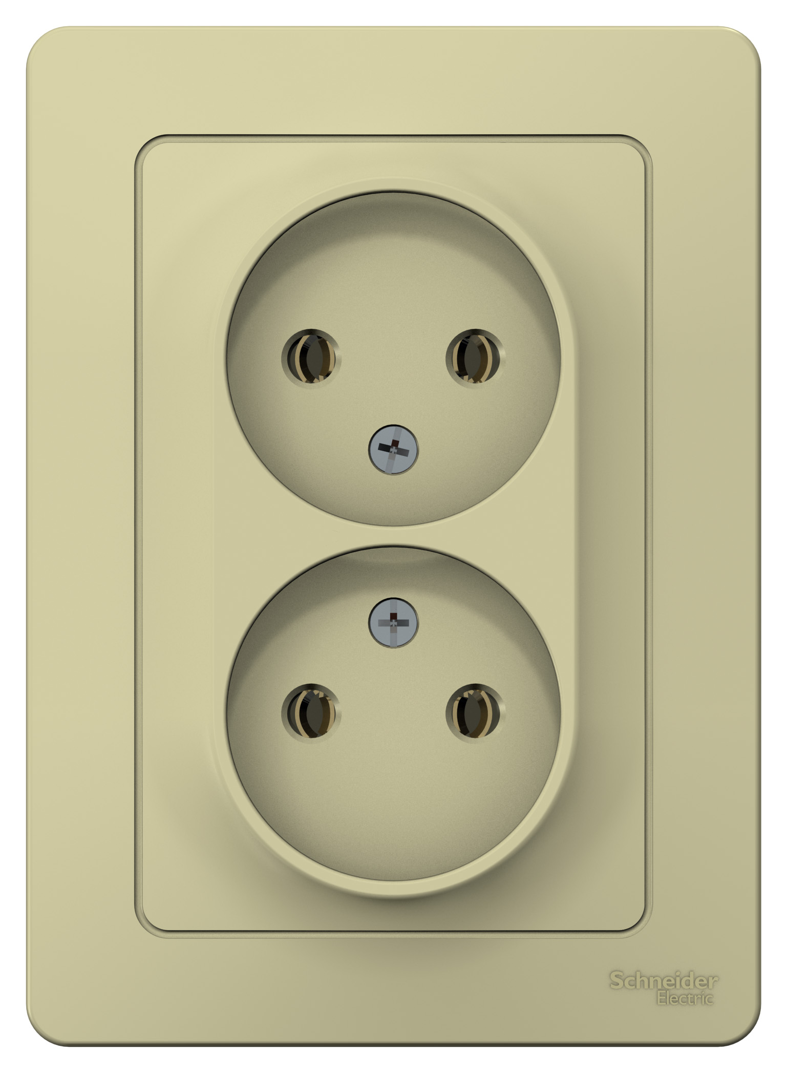 BLANCA С/У РОЗЕТКА двойная без заземления без шторок, 16А, 250В, БЕЖЕВЫЙ