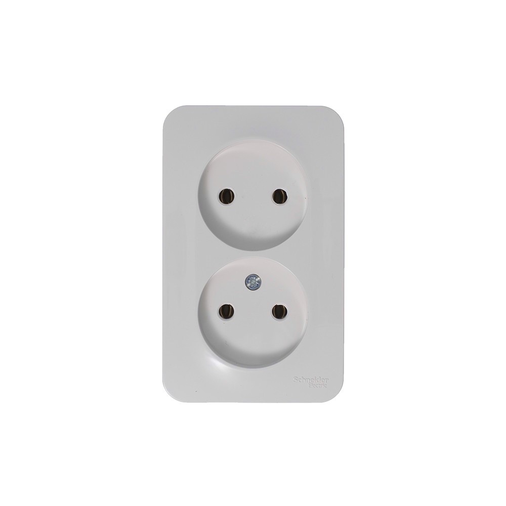 BLANCA О/У РОЗЕТКА двойная без заземления без шторок, ИЗОЛ.ПЛ., 16А, 250В, БЕЛЫЙ