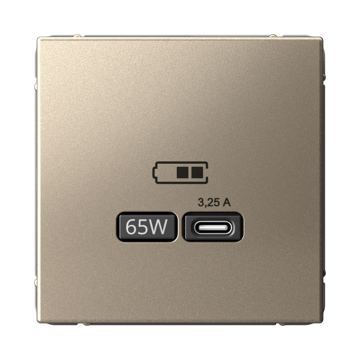 ARTGALLERY USB РОЗЕТКА тип-С 65Вт высокоскор.заряд. QC, PD, механизм, ШАМПАНЬ