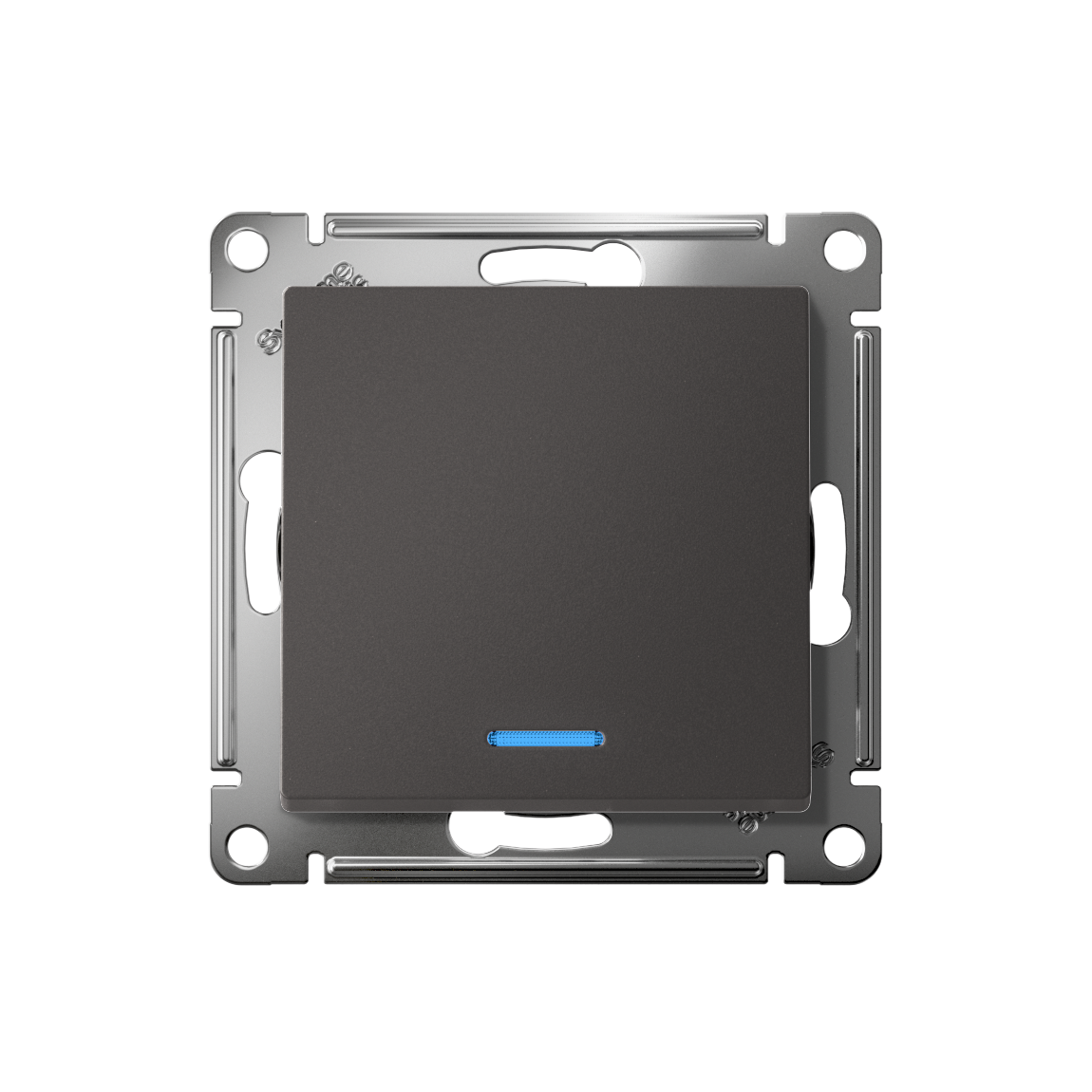 ATLASDESIGN 1-клавишный ВЫКЛЮЧАТЕЛЬ с подсветкой, сх.1а, 10АХ, механизм, БАЗАЛЬТ