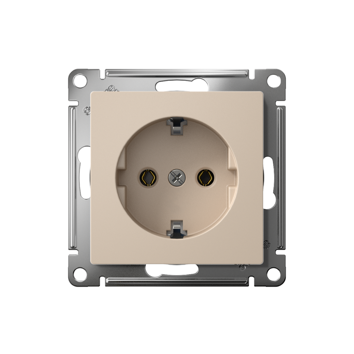 ATLASDESIGN РОЗЕТКА с заземлением без шторок, 16А, мех., быстрозажим. клем., ПЕСОЧНЫЙ
