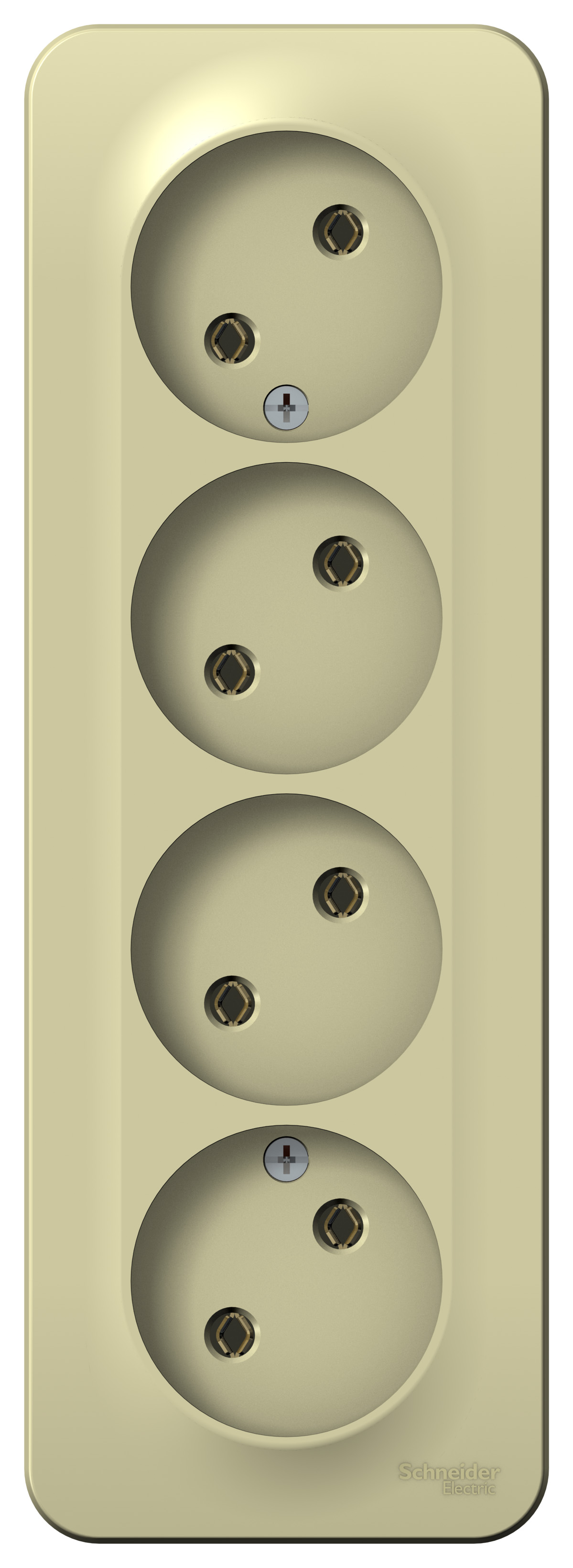 BLANCA О/У РОЗЕТКА 4-ая без заземления без шторок, ИЗОЛ.ПЛ., 16А, 250В, БЕЖЕВЫЙ