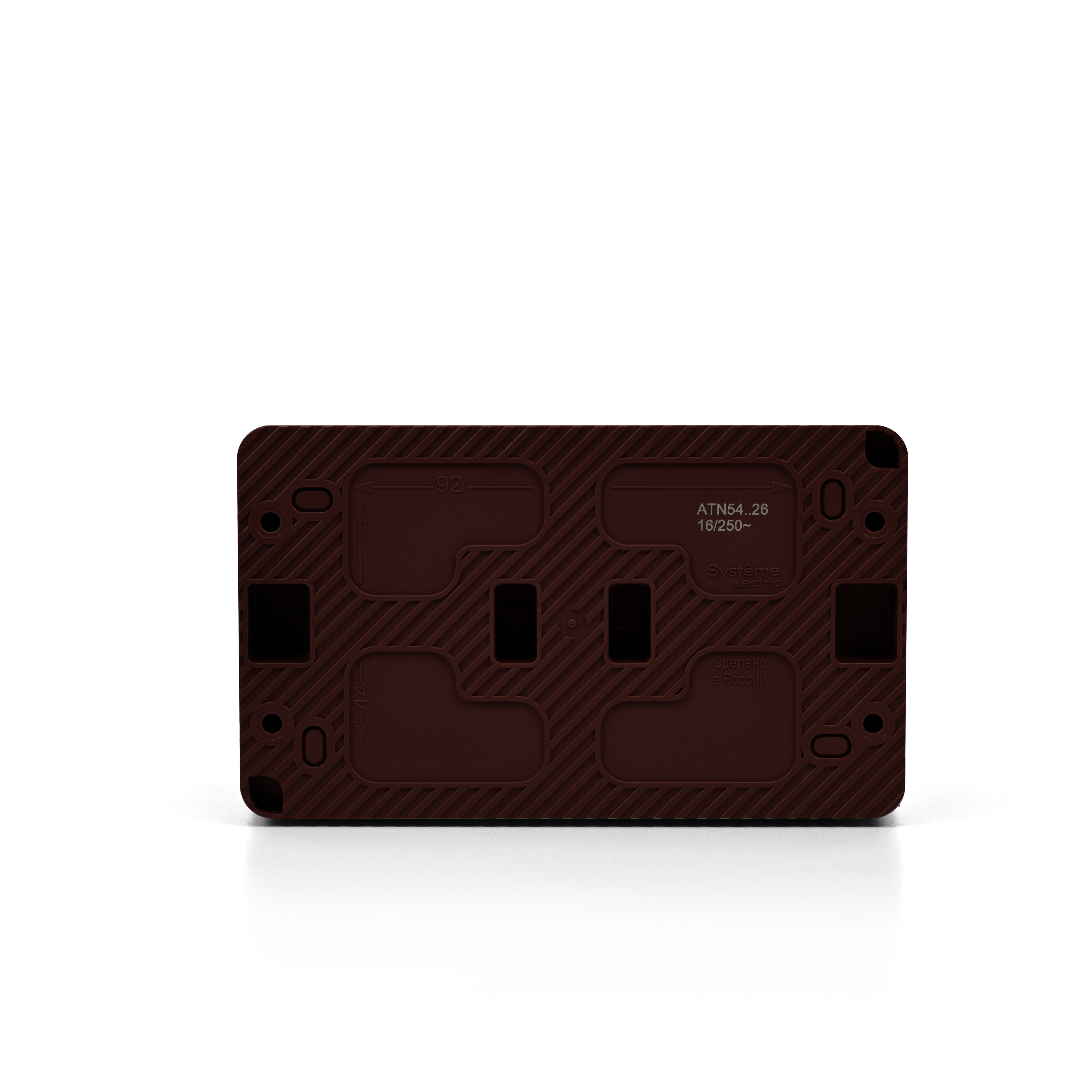 ATLASDESIGN PROFI IP54 О/У РОЗЕТКА двойная с заземлением со шторками, 16А, КОРИЧНЕВЫЙ