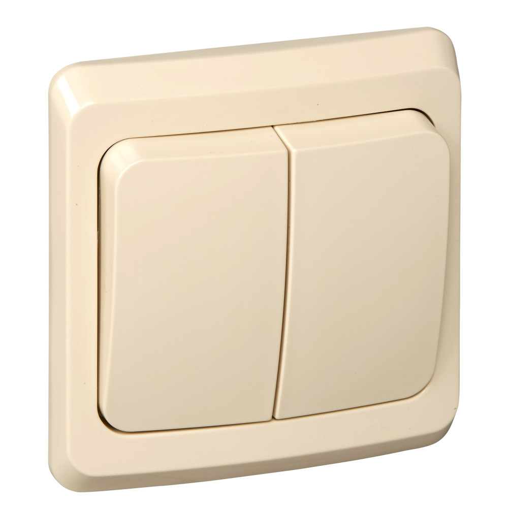 ЭТЮД С/У 2-клавишный ВЫКЛЮЧАТЕЛЬ 10 АХ, КРЕМОВЫЙ