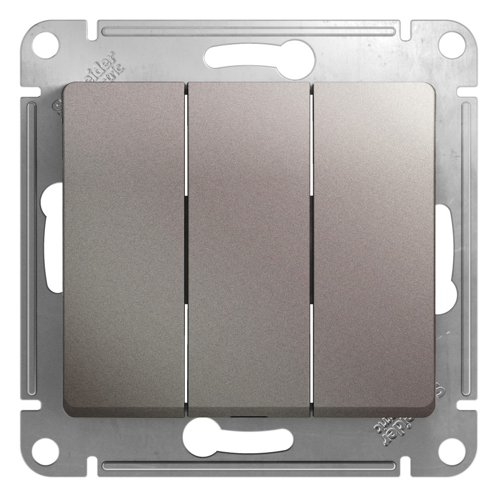 GLOSSA 3-клавишный ВЫКЛЮЧАТЕЛЬ, сх.1+1+1, 10АХ, механизм, ПЛАТИНА