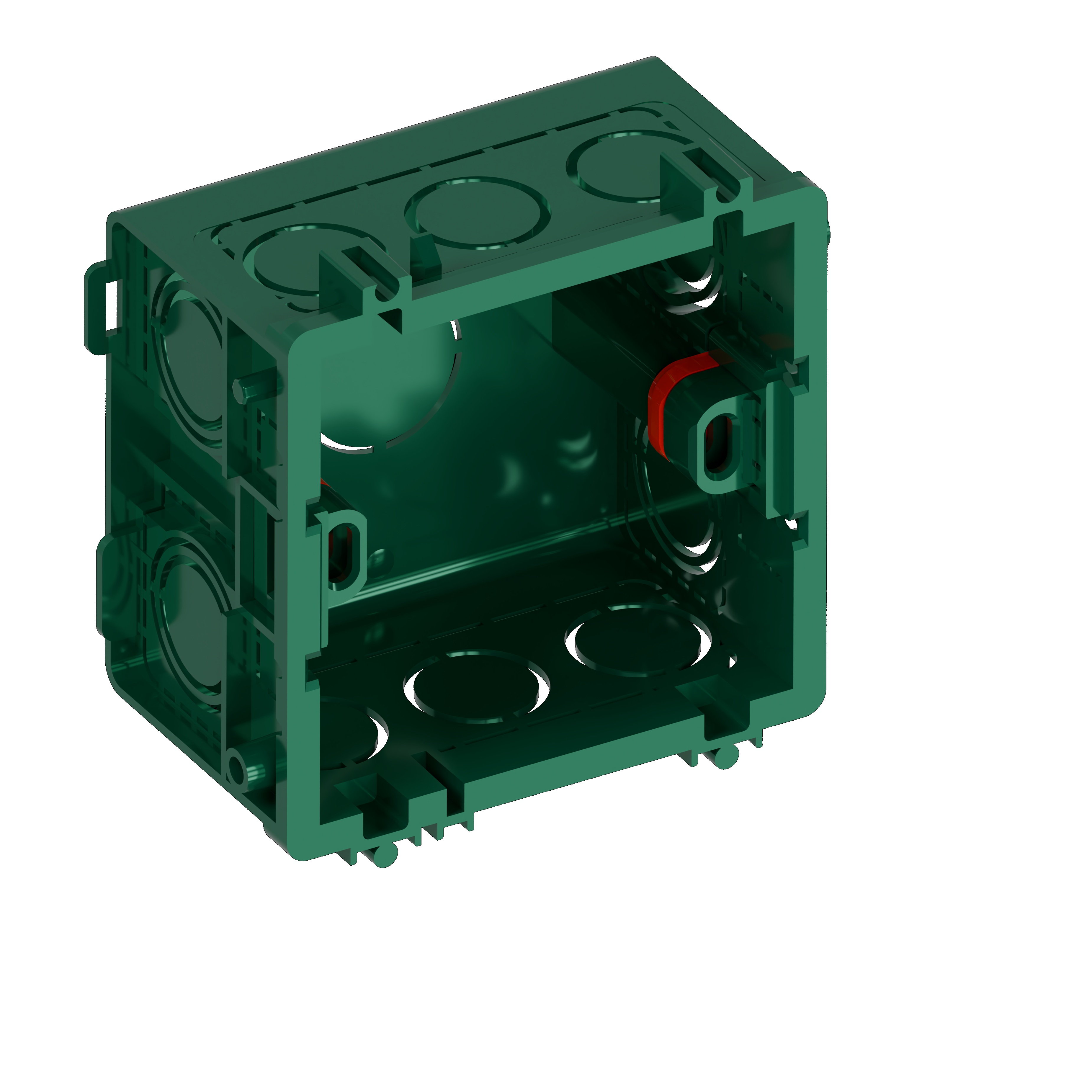 Systeme Infinity, Коробка установочная 86х86 мм, стыкуемая, для сплошных стен, Зеленый