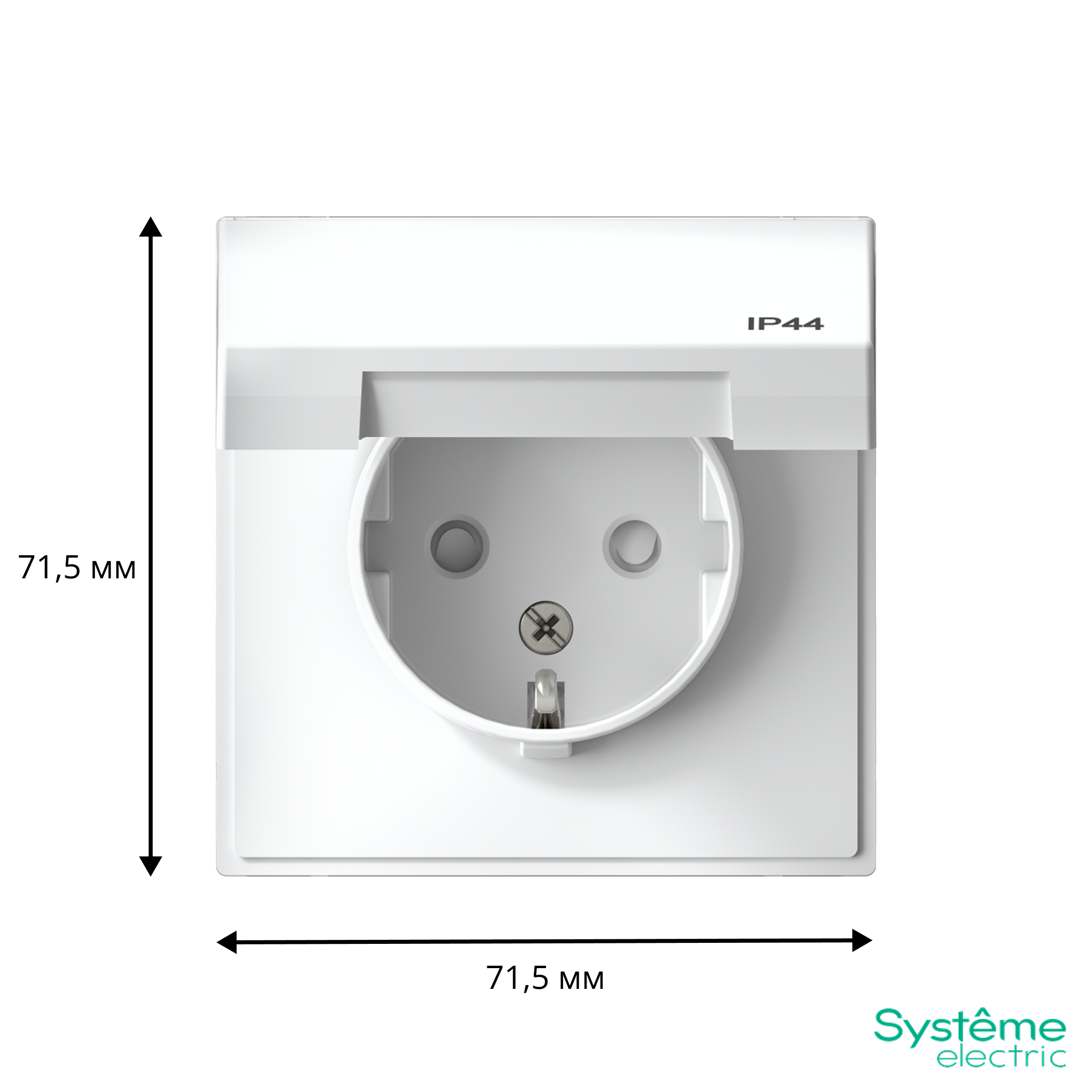 ARTGALLERY РОЗЕТКА с заземл. со шт. с крышк, 16А, IP44, механизм, БЕЛЫЙ