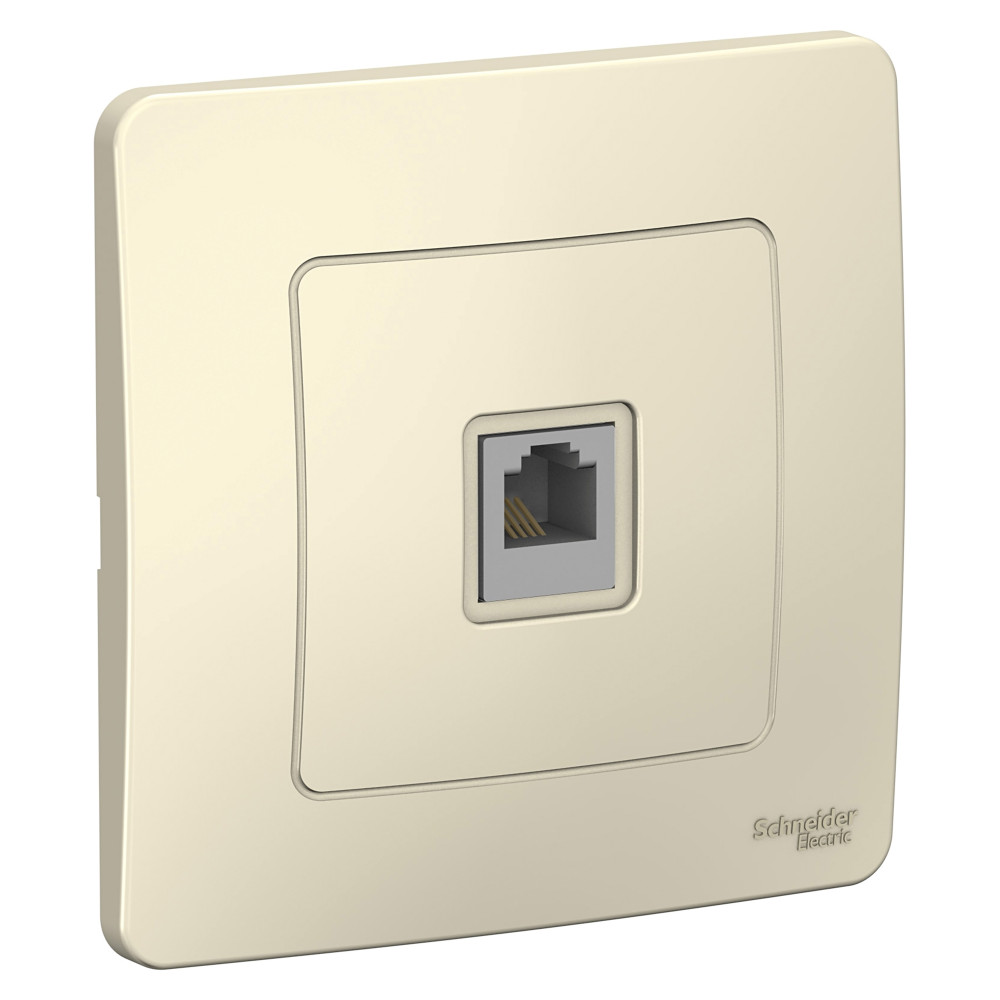 Розетка Schneider Electric BLANCA телефонная RJ11 С/У МОЛОЧНЫЙ