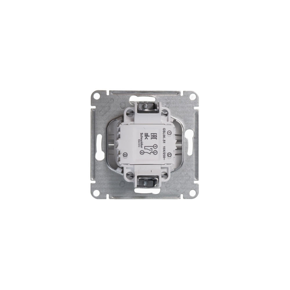 GLOSSA 2-клавишный ВЫКЛЮЧАТЕЛЬ, сх.5, 10АХ, механизм, БЕЛЫЙ