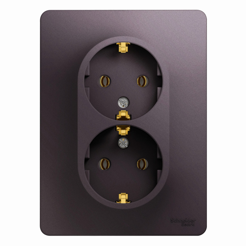 РОЗЕТКА двойная с з/к,в сборе,СИРЕНЕВЫЙ