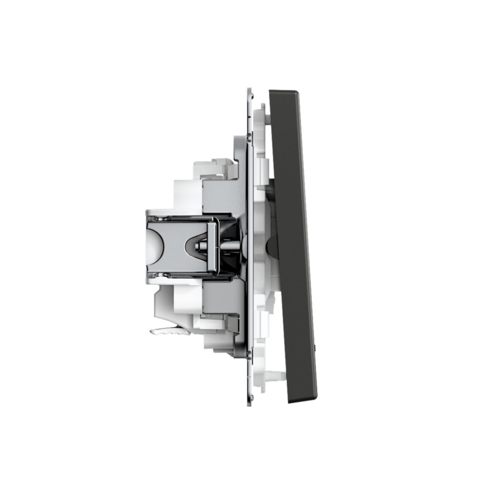 ARTGALLERY 2-клавишный ВЫКЛЮЧАТЕЛЬ с подсветкой, сх.5а, 10АХ, механизм, быстрозажим. клем., БАЗАЛЬТ