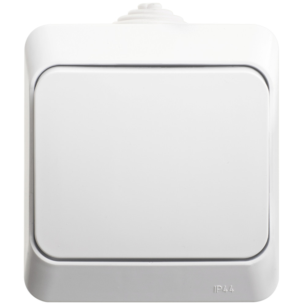 ЭТЮД IP44 О/У 1-клавишный ПЕРЕКЛЮЧАТЕЛЬ 10 АХ, БЕЛЫЙ