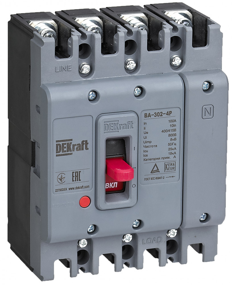 Силовой авт. выключатель 4P 50А 25кА ВА-302