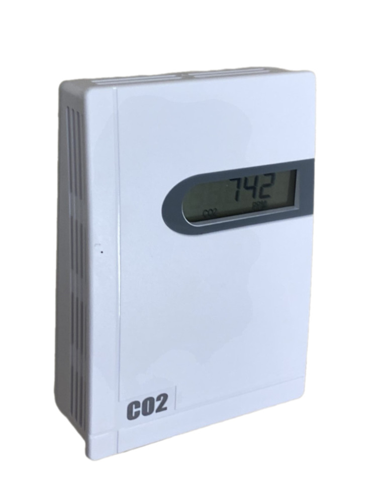 Датчик CO₂ комнатный, 0…10В ЖКЭ ~18…30В/⎓18…30В