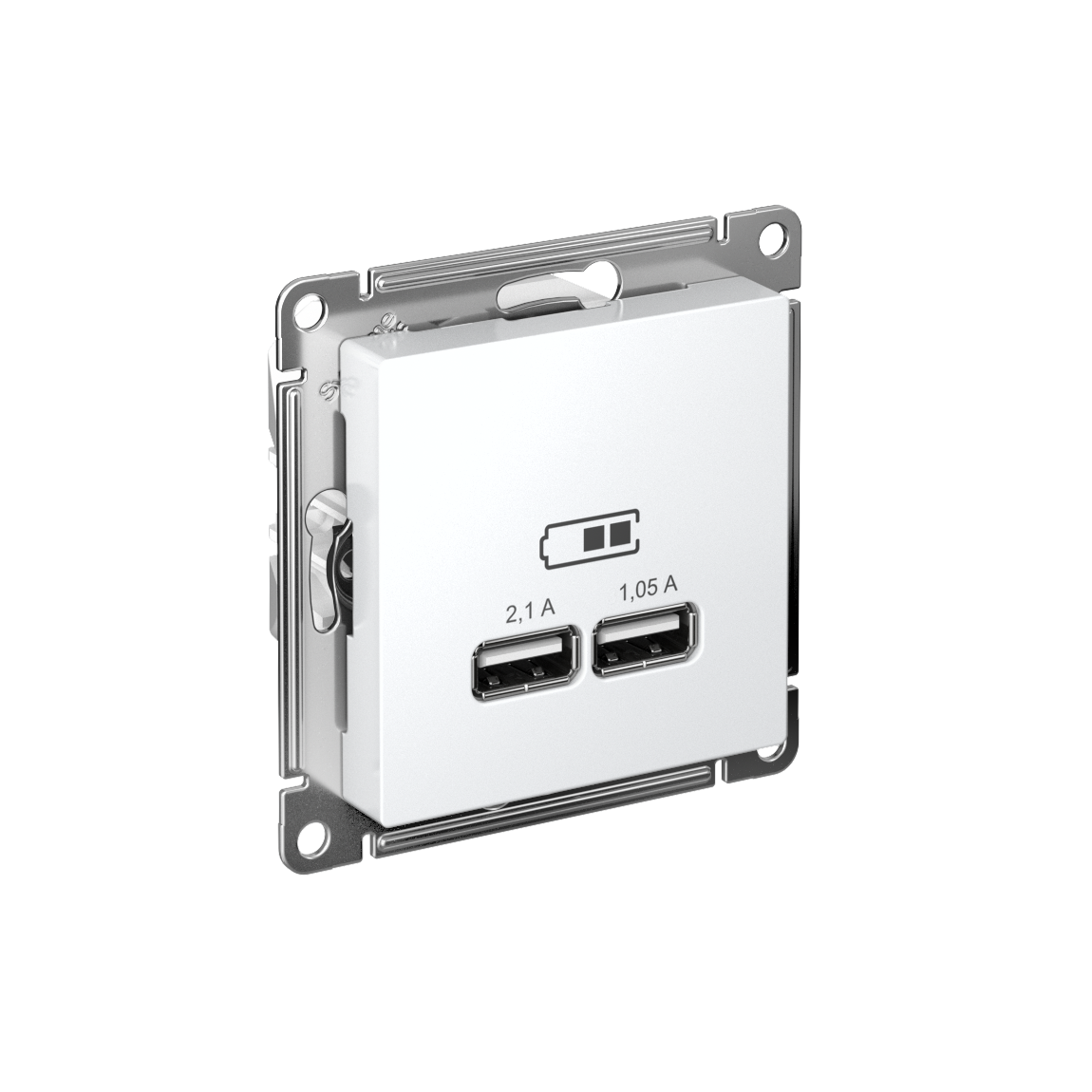 ATLASDESIGN USB РОЗЕТКА A+A, 5В/2,1А, 2х5В/1,05А, механизм, ЛОТОС