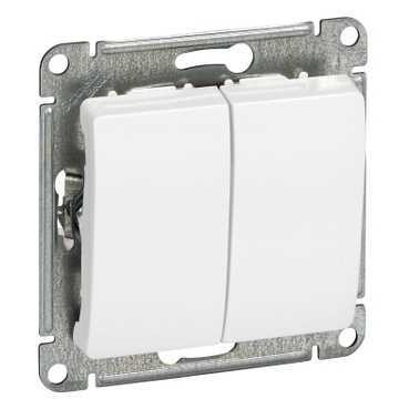 GLOSSA 2-клавишный ВЫКЛЮЧАТЕЛЬ, сх.5, 10АХ, механизм, БЕЛЫЙ