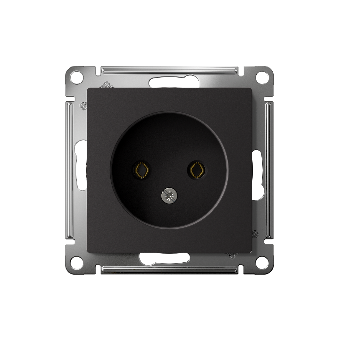 ATLASDESIGN РОЗЕТКА без заземления без шторок, 16А, механизм, КАРБОН