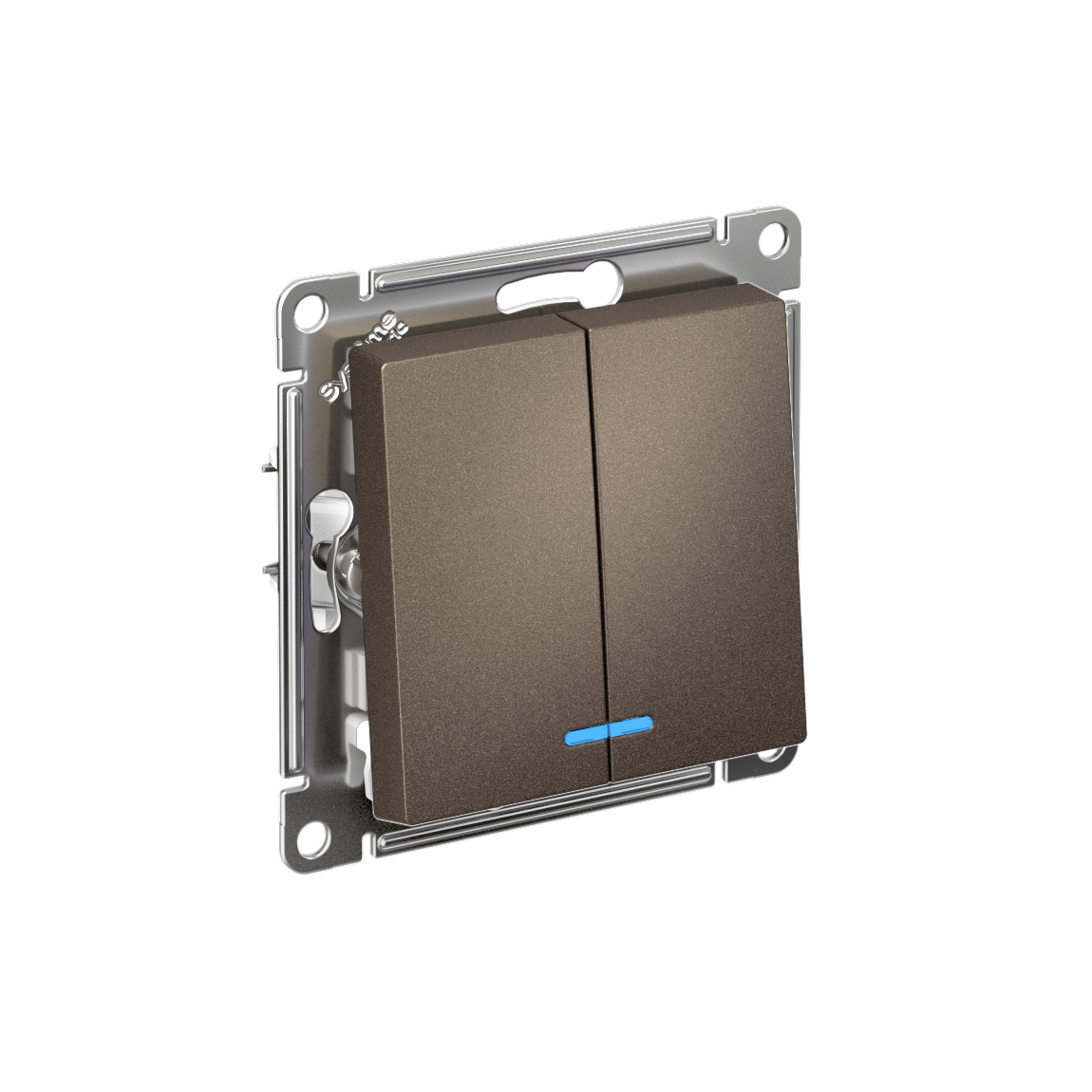 ATLASDESIGN 2-клавишный ВЫКЛЮЧАТЕЛЬ с подсветкой, сх.5а, 10АХ, механизм, МОККО