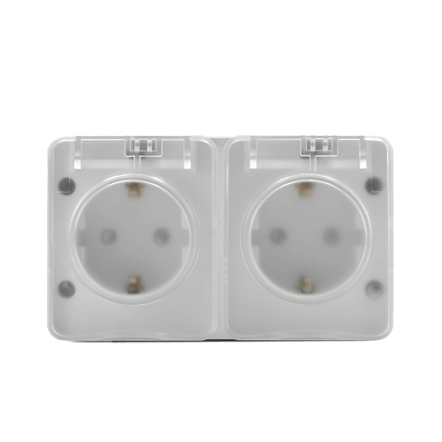 ATLASDESIGN PROFI IP54 О/У РОЗЕТКА двойная с заземлением со шторками, 16А, БЕЛЫЙ