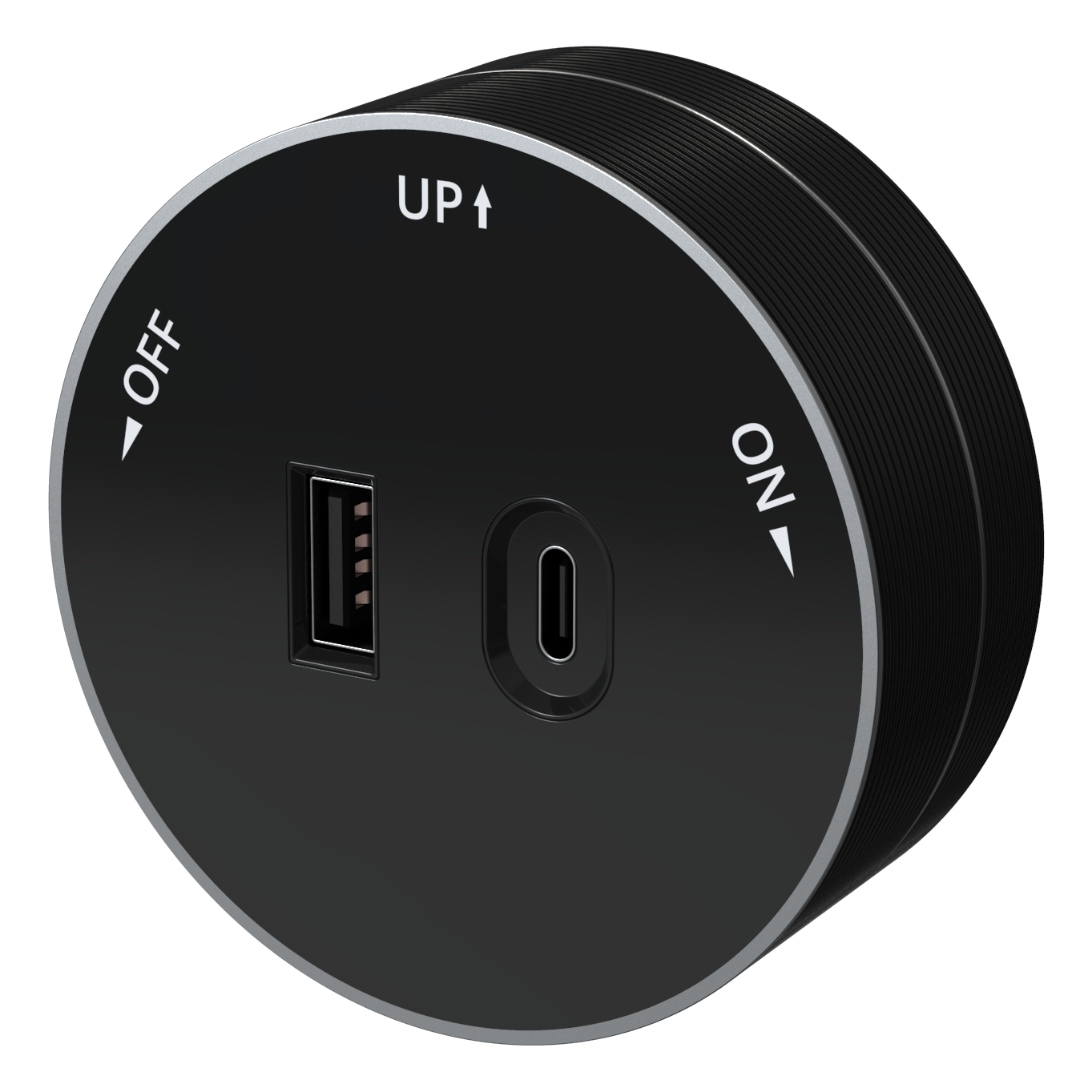 MULTITRACK Розетка 2хUSB (тип А+С) 18 Вт, 5 В/3 А АНТРАЦИТ