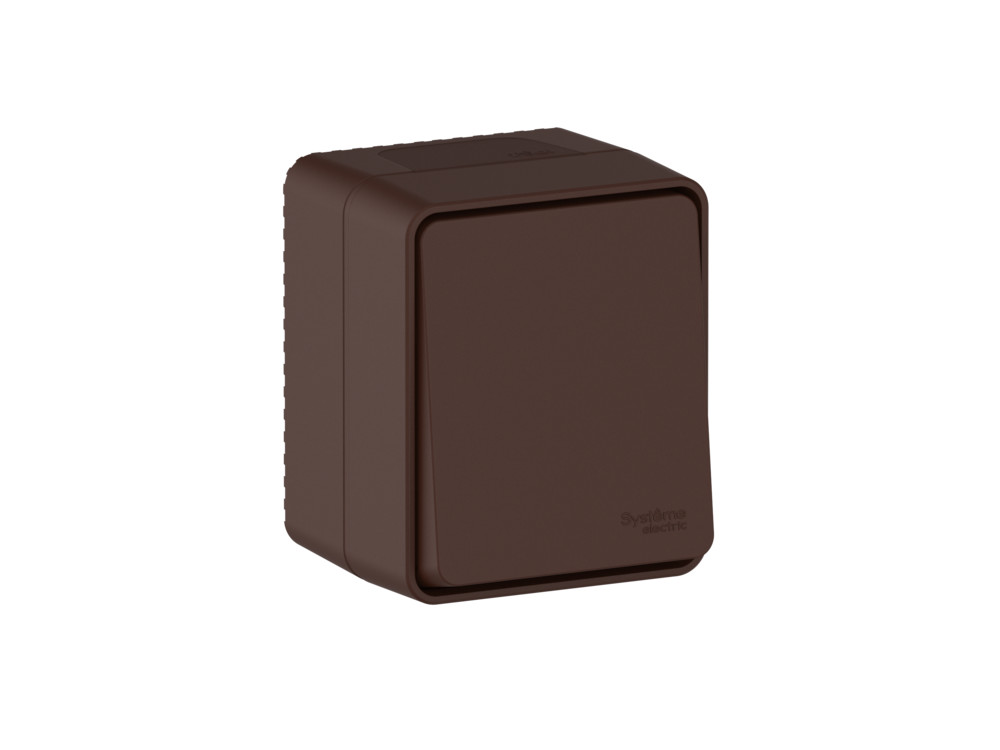 ATLASDESIGN PROFI IP54 О/У 1-клавишный ВЫКЛЮЧАТЕЛЬ, сх.1, 10АХ, КОРИЧНЕВЫЙ