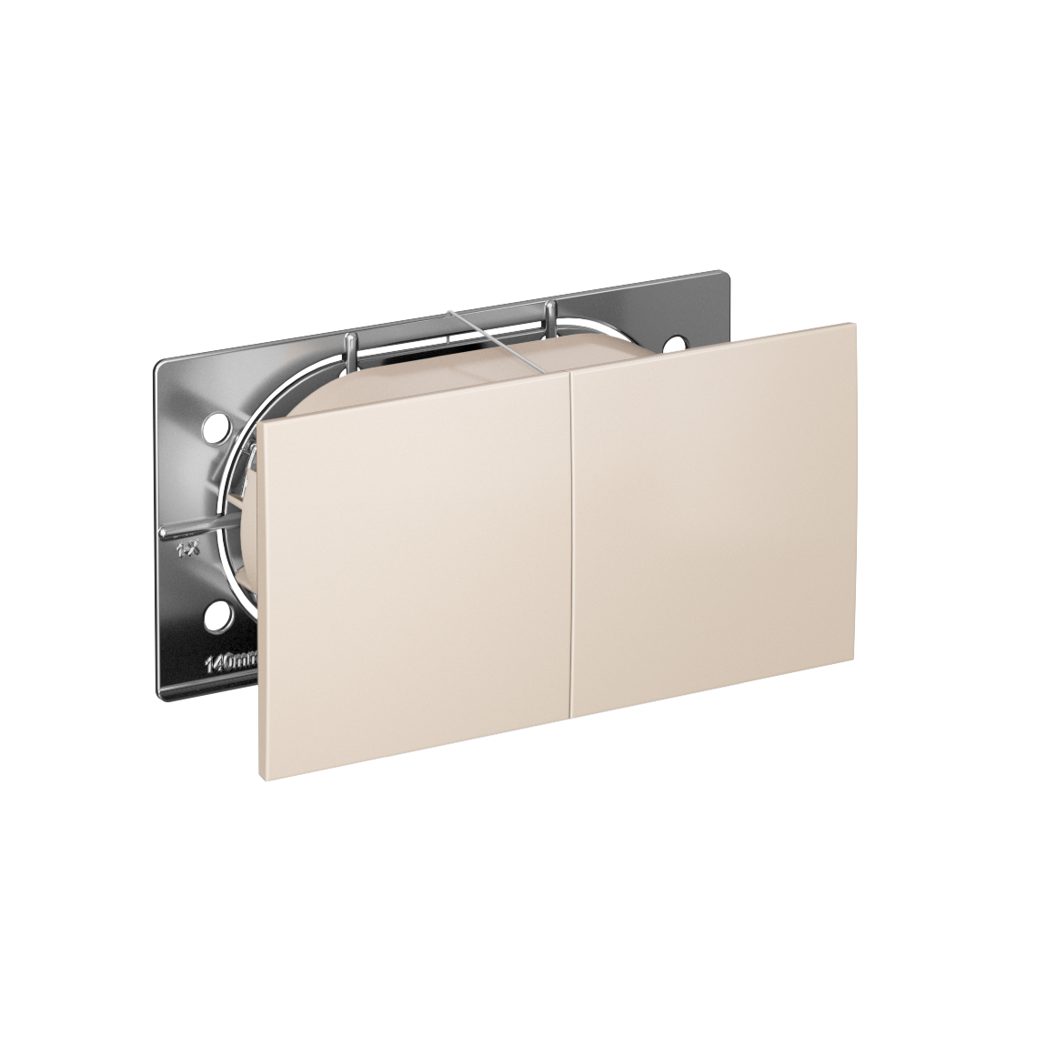 ATLASDESIGN РОЗЕТКА двойная с заземлением со шторками со сдвижными крышками, 16А, в сборе, БЕЖЕВЫЙ