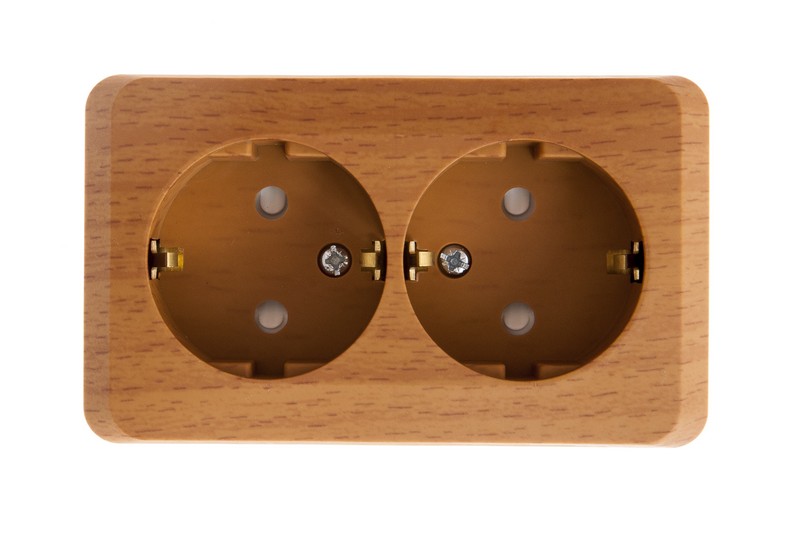 ЭТЮД О/У РОЗЕТКА двойная с заземлением со шторками, 16А, 250B, БУК